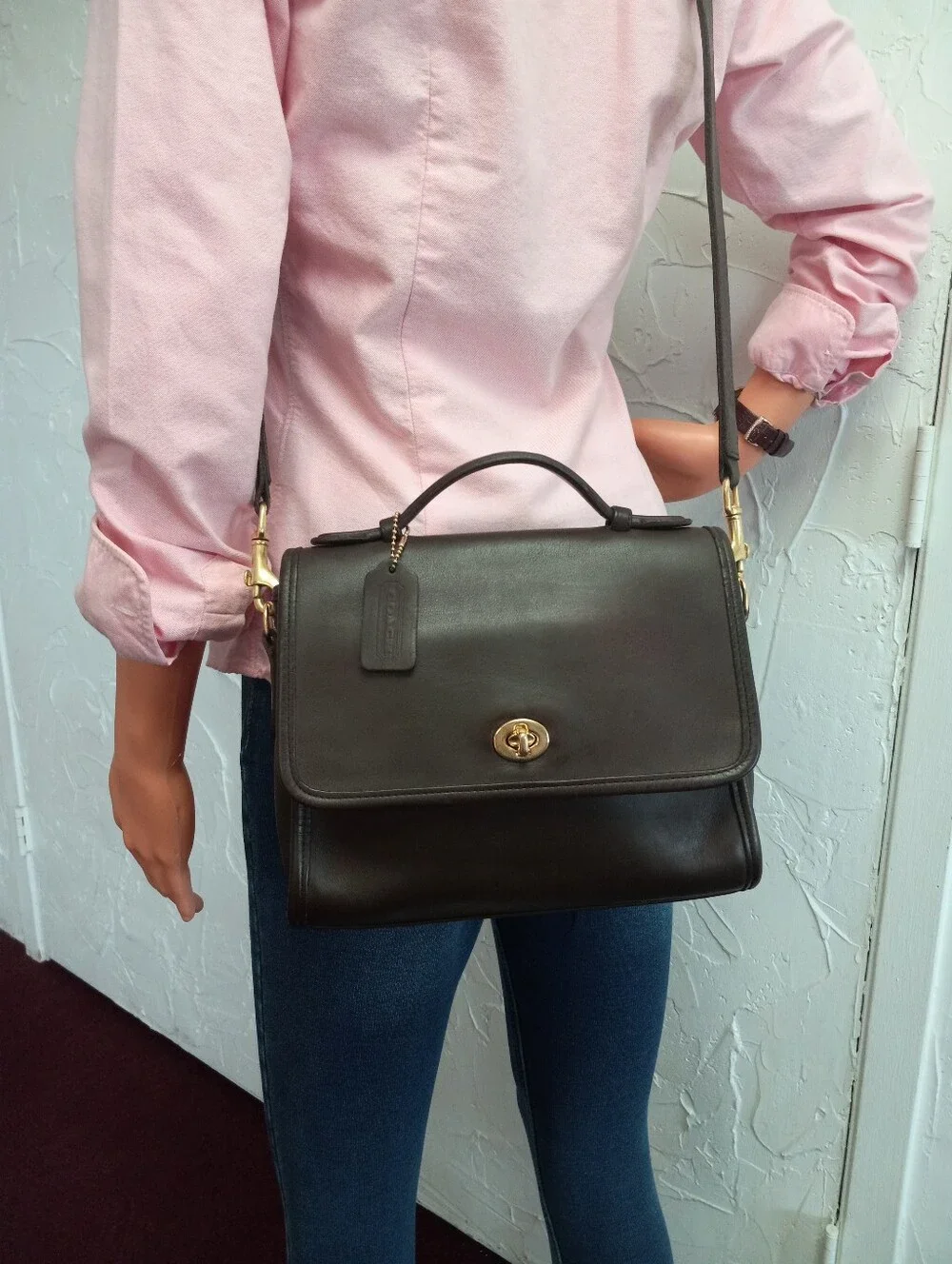 Coach Court Bag, 1996 Dark Brown Vintage, 30 Years Old, #9870